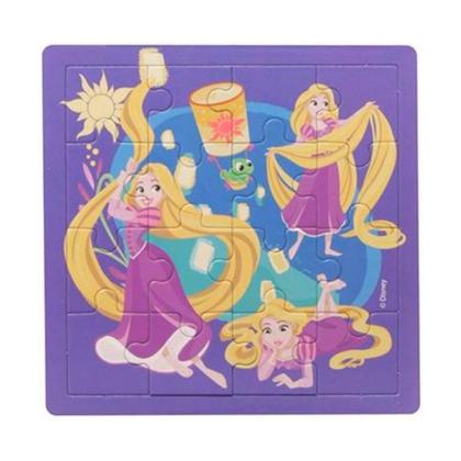 Imagem de Kit 4 Quebra Cabeça Princesa Disney Bela Fera Ariel Rapunzel