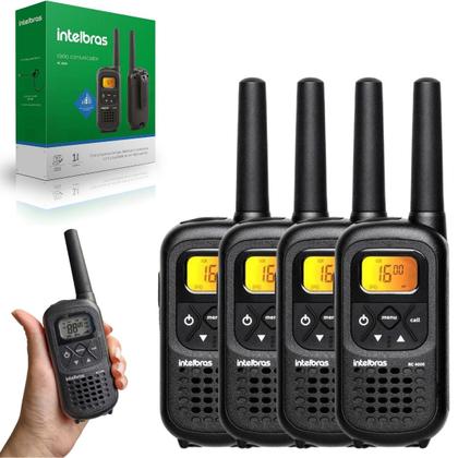 Imagem de Kit 4 Rádios Comunicador Intelbras RC4002 UHF Com Display Luminoso