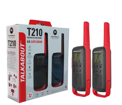 Imagem de Kit 4 Rádios Comunicador Motorola T210BR com 4 Fones de Ouvido Reforçado