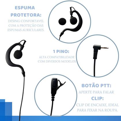 Imagem de Kit 4 Rádios Comunicador Motorola T210BR com 4 Fones de Ouvido Reforçado