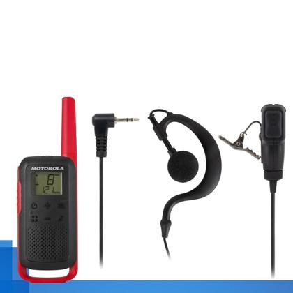 Imagem de Kit 4 Rádios Comunicador Motorola T210BR com 4 Fones de Ouvido Reforçado