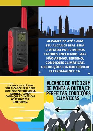Imagem de Kit 4 Rádios Comunicador Motorola T210BR com 4 Fones de Ouvido Reforçado