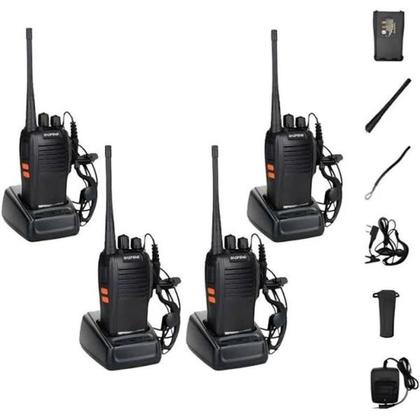 Imagem de Kit 4 Rádios Comunicadores Uhf/vhf Walkie Talkie Baofeng Bf 777s Alcance 12km Com Fone Profissional Bandas De Freqüência