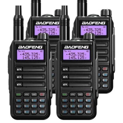 Imagem de Kit 4 Rádios Walkie Talk Baofeng UV16PLUS 10W em VHF e UHF Dual Band RádioFM Bateria li-íon