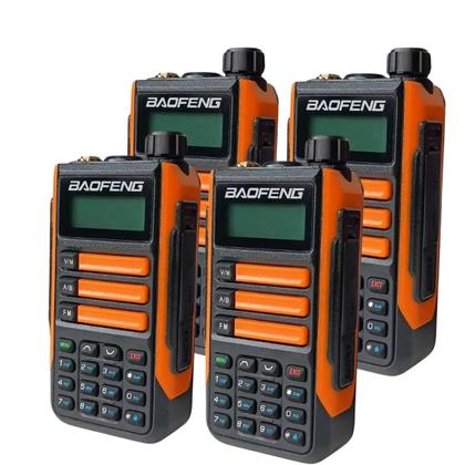 Imagem de Kit 4 Rádios Walkie Talk Baofeng UV16PLUS 10W em VHF e UHF Dual Band RádioFM Bateria li-íon