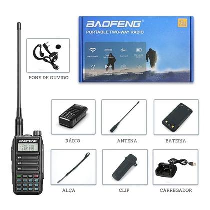 Imagem de Kit 4 Rádios Walkie Talk Baofeng UV16PLUS 10W em VHF e UHF Dual Band RádioFM Bateria li-íon