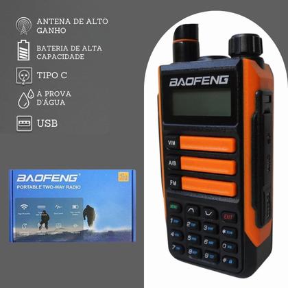 Imagem de Kit 4 Rádios Walkie Talk Baofeng UV16PLUS 10W em VHF e UHF Dual Band RádioFM Bateria li-íon