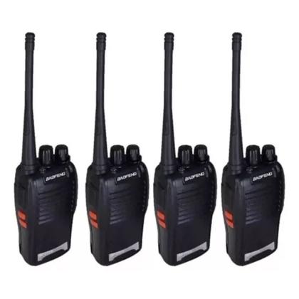 Imagem de Kit 4 Rádios Walktalk Bf-777s Ht Uhf 16 Canais Comunicador Profissional