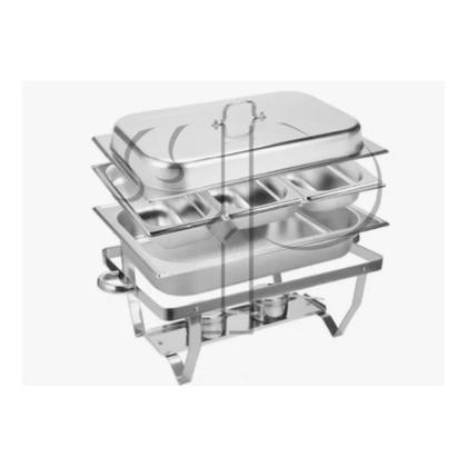 Imagem de KIT 4 Rechaud Buffet Inox 9L 3 Cubas 1/3 Profissional