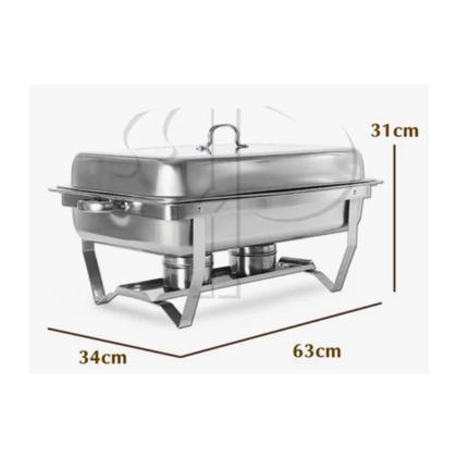 Imagem de KIT 4 Rechaud Buffet Inox 9L 3 Cubas 1/3 Profissional