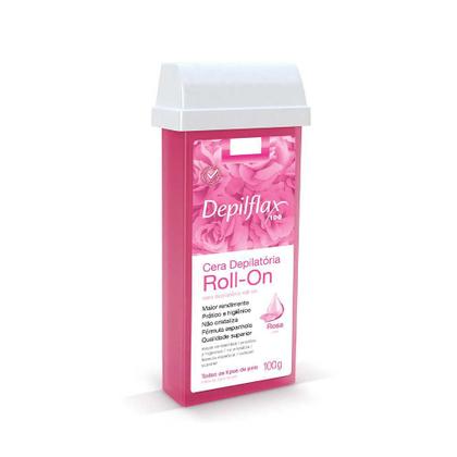 Imagem de Kit 4 Refil Ceras para Depilação Roll On Quente Rosa Mel Depilatória 100g Depilflax
