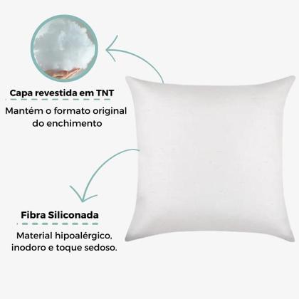 Imagem de Kit 4 Refil Enchimento 60X60 Para Capa Almofada 55Cm Macio