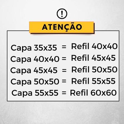 Imagem de Kit 4 Refil Enchimento 60X60 Para Capa Almofada 55Cm Macio