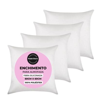 Imagem de Kit 4 Refil Enchimento 60X60 Para Capa Almofada 55Cm Macio