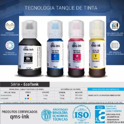 Imagem de Kit 4 Refil Tintas Qms-ink Para Impressora Canon G3160 G2160 Gi-11