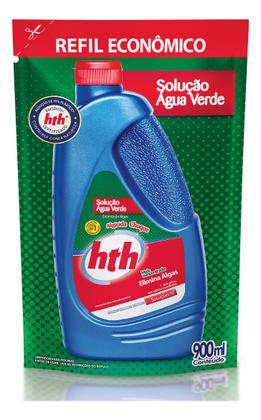 Imagem de Kit 4 Refis Algicida Choque Hth Solução Água Verde 900ml