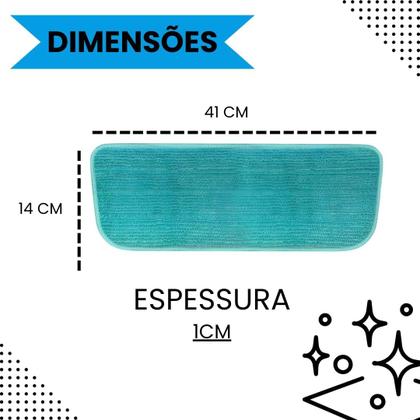 Imagem de Kit 4 Refis de Microfibra Verde para Mop Spray Multiuso Alta Absorção e Durabilidade Lava Enxágua e Seca Não Risca o Pis