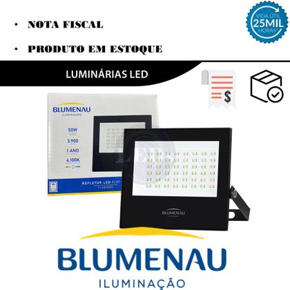 Imagem de Kit 4 Refletor Holofote Led Slim 50w Branco Neutro 4100k Ip66