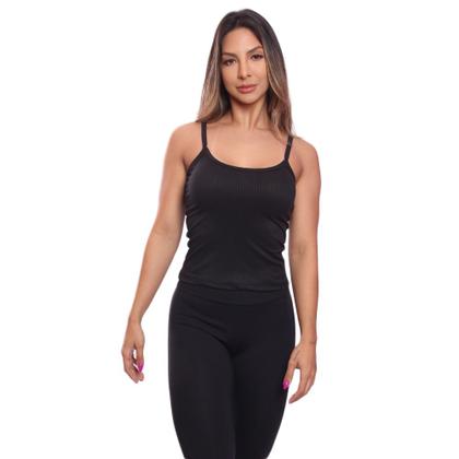 Imagem de Kit 4 Regatas De Alcinha Canelado Lisa Básica Feminina