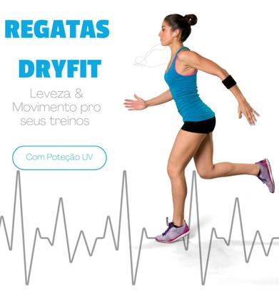 Imagem de Kit 4 Regatas Dry Fit Feminina Basica Academia
