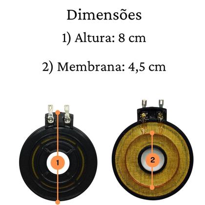 Imagem de Kit 4 Reparos Driver D250x 100W Rms e 2 Reparo Tweeter ST200 Completo 8 Ohms Compatível Com Selenium Jbl