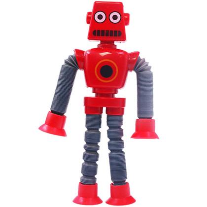 Imagem de Kit 4 Robô Cartoon Tubo Telescópico Fofo Design Criativo Brinquedo infantil para crianças