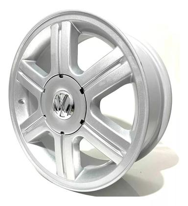 Imagem de Kit 4 Rodas Aro 15 4x100 VW Gol Rallye Pimentinha Prata Zk-420