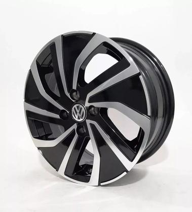 Imagem de Kit 4 Rodas VW Gol Up Voyage Aro 15 4x100 S44 Preto diamantado