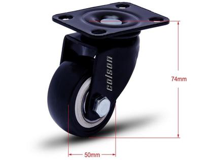 Imagem de Kit 4 Rodízio Linha Black Placa 41mm Móveis Sem Freio Placa 120kg Preto - Colson