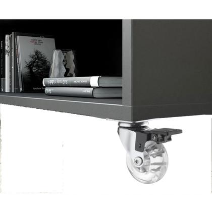 Imagem de Kit 4 rodízios 50 mm de silicone para móveis 2 com freio e dois sem freio.