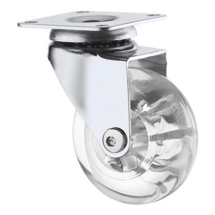 Imagem de Kit 4 rodízios 50 mm de silicone para móveis 2 com freio e dois sem freio.