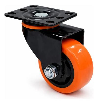 Imagem de Kit 4 Rodízios Giratório 75mm 3'' Roda Pu Sem Freio Vollekz