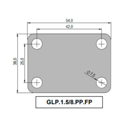 Imagem de Kit 4 Rodízios Série Leve 10 1.5/8" 41mm Placa - Polipropileno 80kg - Colson