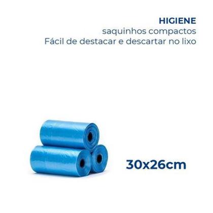 Imagem de Kit 4 rolinhos sacolas higiênicas com suporte  para pets