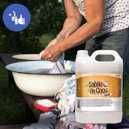 Imagem de Kit 4 Sabão Liquido de coco para Lavagem de Roupas - 5 L