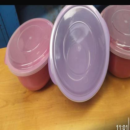 Imagem de Kit 4 Saladeira 2 Litro Pote C Tampa Multiuso Tigela Redondo