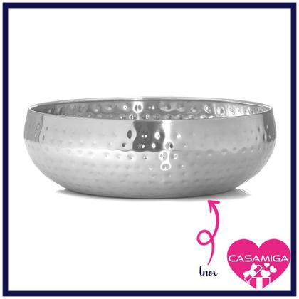 Imagem de Kit 4 Saladeiras Tigela Bowl Inox Martelado 18cm 1350ml