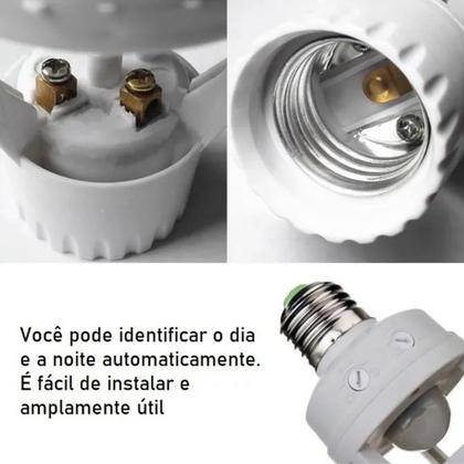 Imagem de Kit 4 Sensor De Presença Movimento Infravermelho Dia e Noite Para Lâmpada Soquete E27 Fotocélula