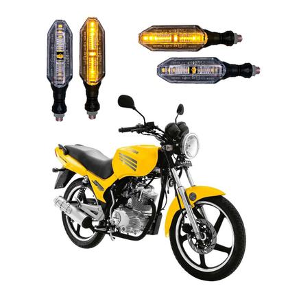 Imagem de KIT 4 Setas Esportivas Pisca de Led Modelo P26 Para Moto DAFRA SPEED 150 Ano 2004 2005 2006 2007 2008 2009