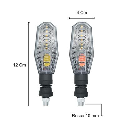 Imagem de Kit 4 Setas Pisca de Led Dianteiro E Traseiro Modelo PF01 Para Moto Honda CG 125 CARGO 2010 2011 2012 2013 2014 2015