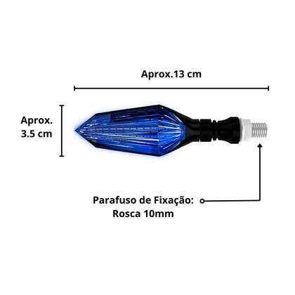 Imagem de KIT 4 Setas Sequenciais de Led Pisca Azul e Amarelo P43S Para Moto Honda CB 300R 2016 2017 2018201920202021