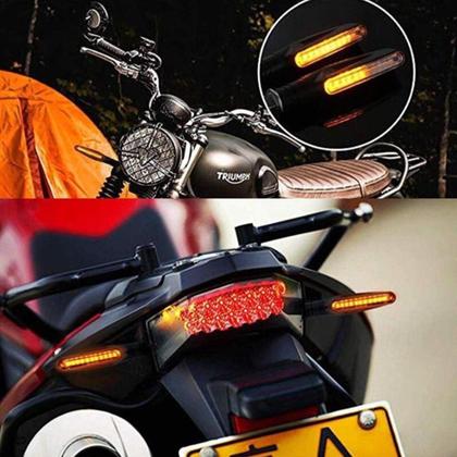 Imagem de KIT 4 Setas Sequenciais Modelo P25B Slim / Palito Para Moto FAZER 600 FZ 2010 2011 2012 2013 2014 2015