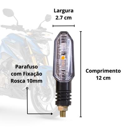Imagem de Kit 4 Setas Sequenciais Pisca de Led Universal Modelo P50S Moto CBR 650F 2016 2017 2018 2019 2020 2021