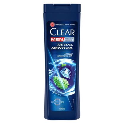 Imagem de Kit 4 Shampoos Clear Men Anticaspa Ice Cool Menthol 400ml