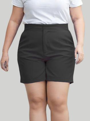 Imagem de Kit 4 Shorts Feminino Plus Size em Alfaiataria Cintura Alta e Modelagem Confortável
