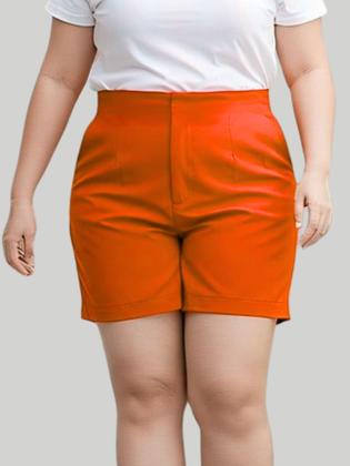 Imagem de Kit 4 Shorts Feminino Plus Size em Alfaiataria Cintura Alta e Modelagem Confortável