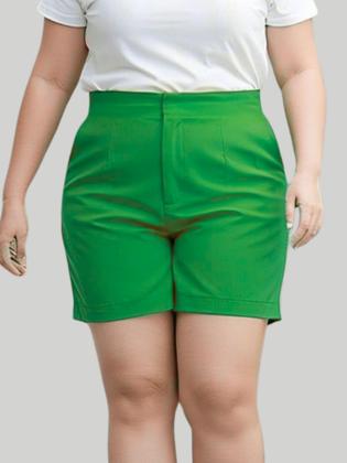 Imagem de Kit 4 Shorts Feminino Plus Size em Alfaiataria Cintura Alta e Modelagem Confortável