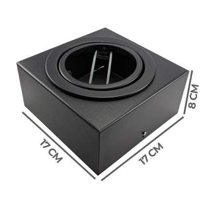 Imagem de Kit 4 Spot Plafon Sobrepor Box Quadrado AR111 Direcionável Preto
