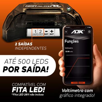 Imagem de Kit 4 Strobo Automotivo Led Rgb Digital Bluetooth C/ App AJK