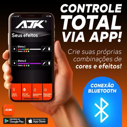 Imagem de Kit 4 Strobo Automotivo Led Rgb Digital Bluetooth C/ App AJK
